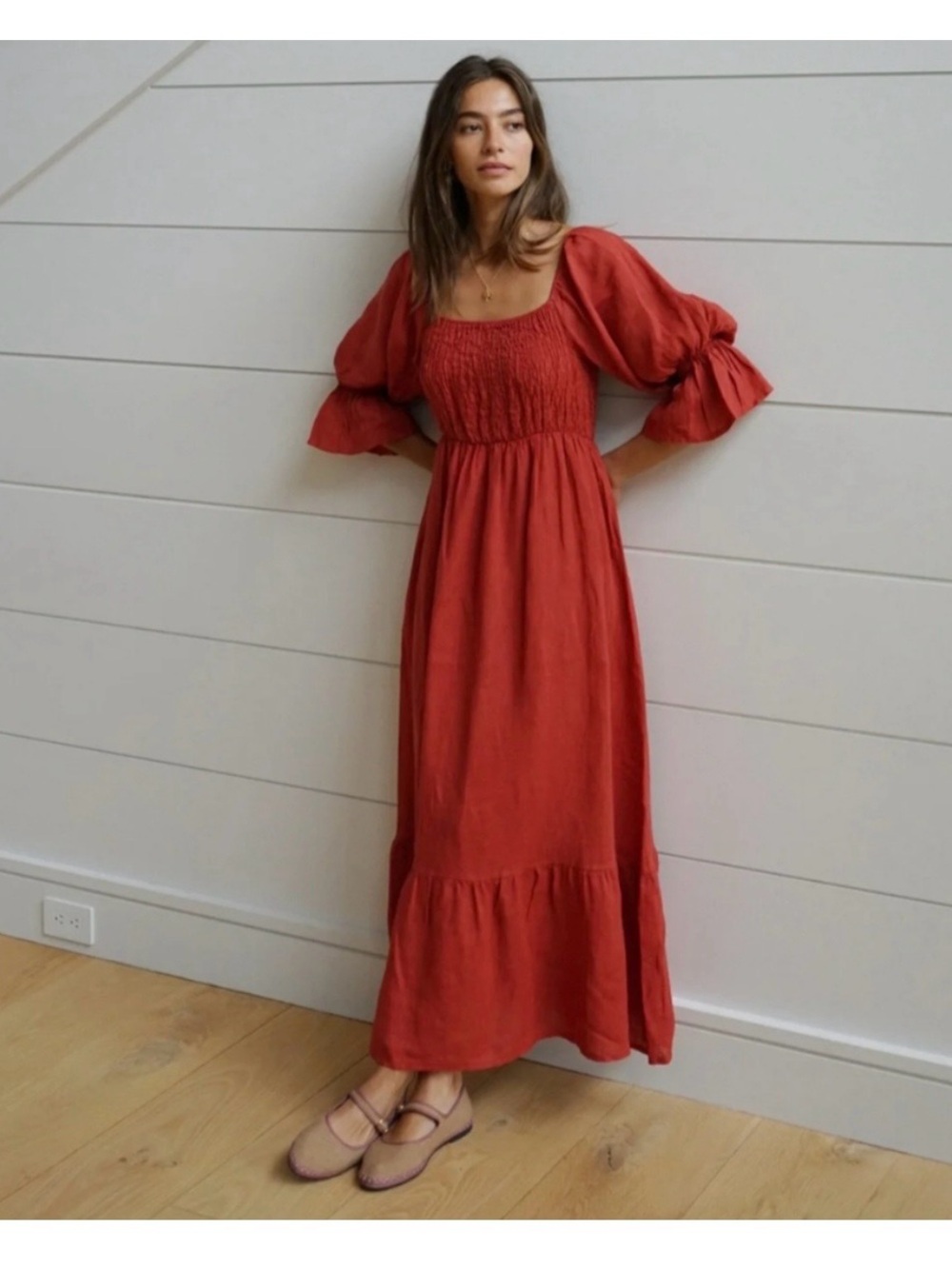 Beachwood Deia Dress Pomegranate Maxi Dress Size S/M/L One size Excellent
